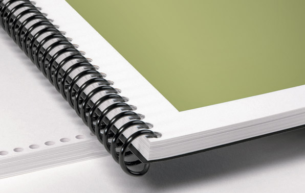 a spiral-bound notebook